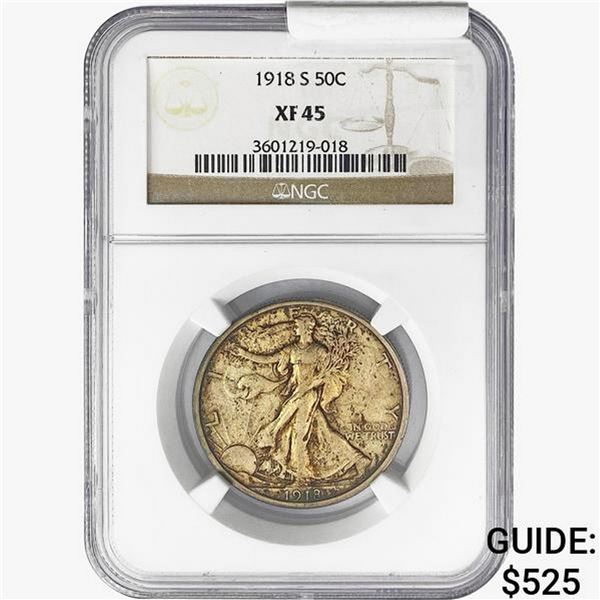 1918-S Walking Liberty Half Dollar NGC XF45
