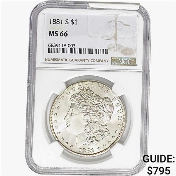 1881-S Morgan Silver Dollar NGC MS66