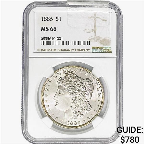 1886 Morgan Silver Dollar NGC MS66