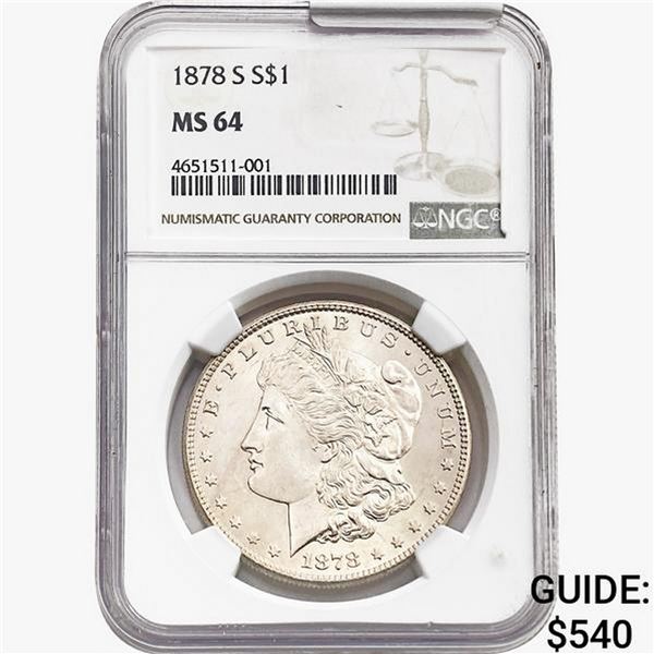 1878-S Morgan Silver Dollar NGC MS64