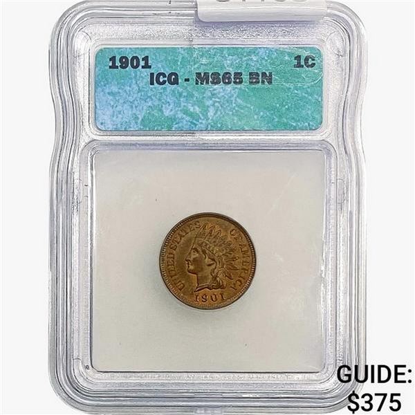 1901 Indian Head Cent ICG MS65 BN