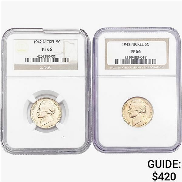 [2]1942 Jefferson Nickel NGC PF66
