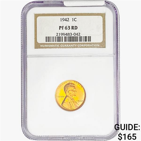 1942 Wheat Cent NGC PF63 RD