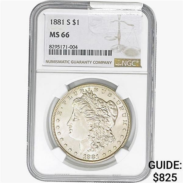 1881-S Morgan Silver Dollar NGC MS66