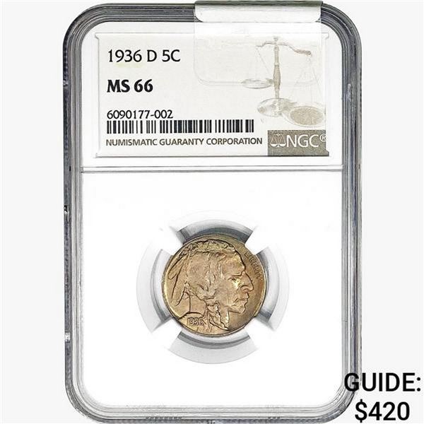 1936-D Buffalo Nickel NGC MS66