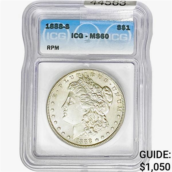 1888-S Morgan Silver Dollar ICG MS60
