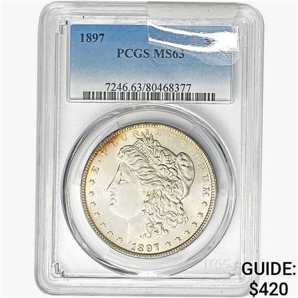 1897 Morgan Silver Dollar PCGS MS63