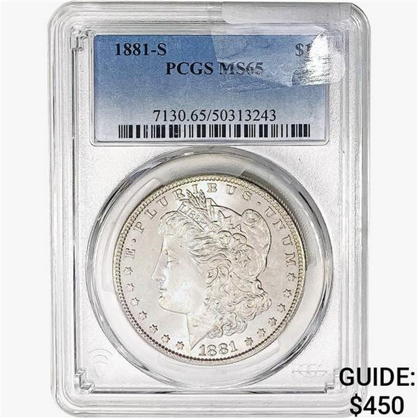 1881-S Morgan Silver Dollar PCGS MS65