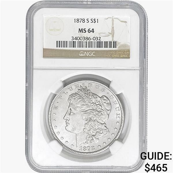 1878-S Morgan Silver Dollar NGC MS64