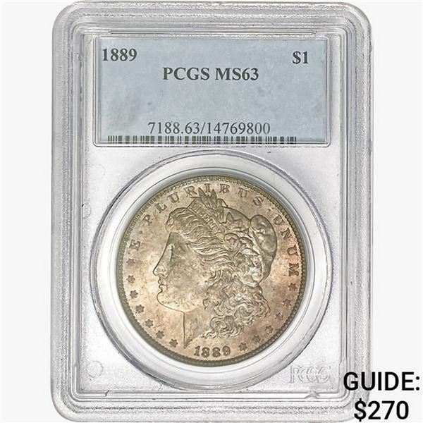 1889 Morgan Silver Dollar PCGS MS63