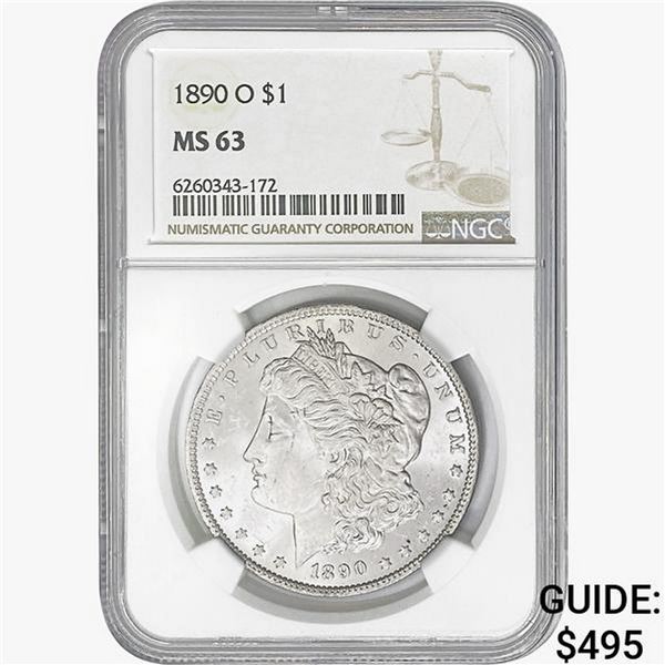 1890-O Morgan Silver Dollar NGC MS63