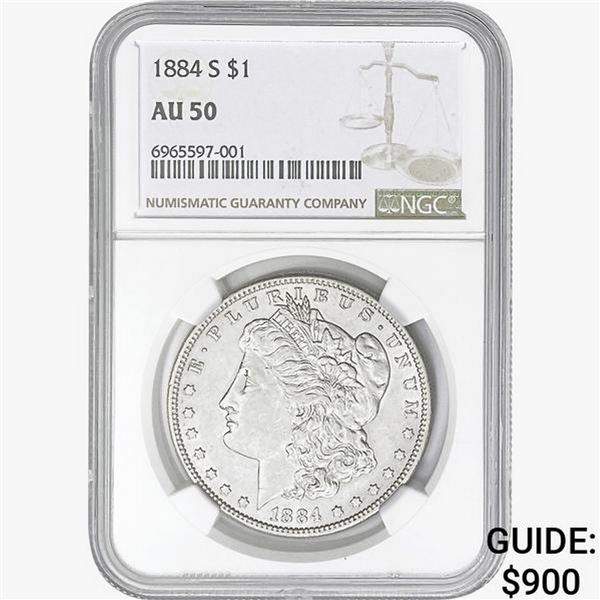 1884-S Morgan Silver Dollar NGC AU50