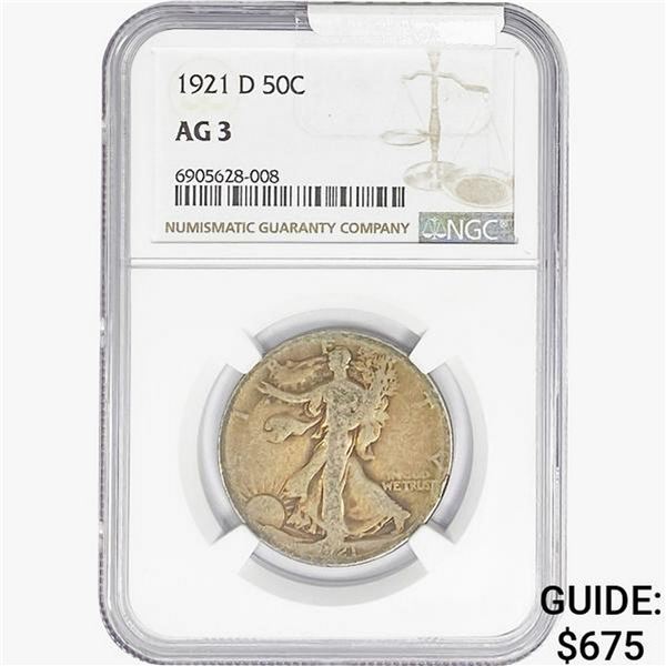 1921-D Walking Liberty Half Dollar NGC AG3