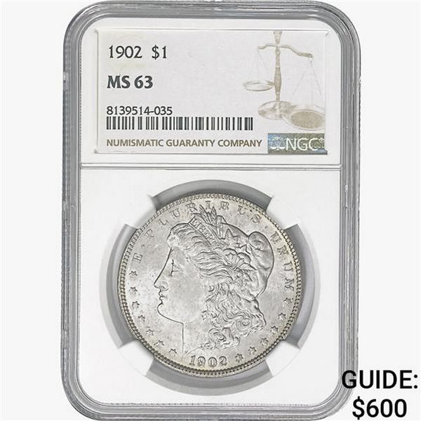 1902 Morgan Silver Dollar NGC MS63
