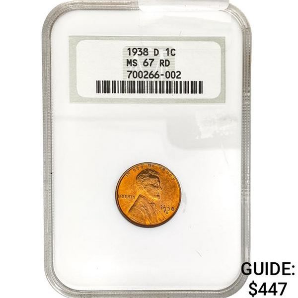 1938-D Wheat Cent NGC MS67 RD