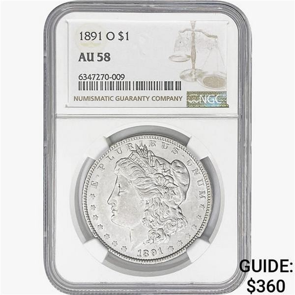 1891-O Morgan Silver Dollar NGC AU58