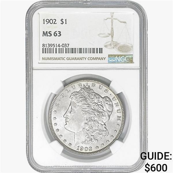 1902 Morgan Silver Dollar NGC MS63