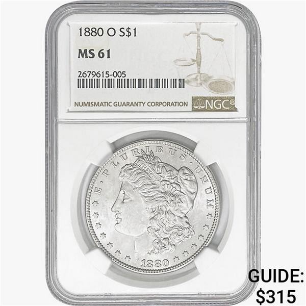 1880-O Morgan Silver Dollar NGC MS61