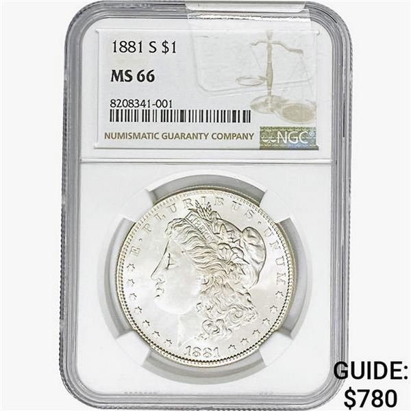 1881-S Morgan Silver Dollar NGC MS66
