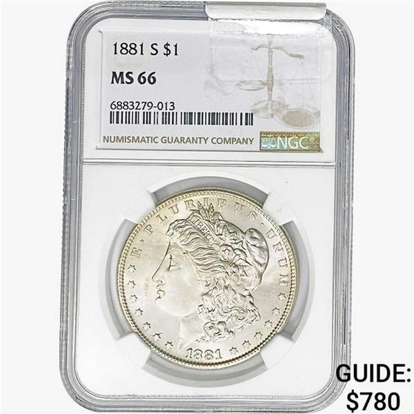 1881-S Morgan Silver Dollar NGC MS66