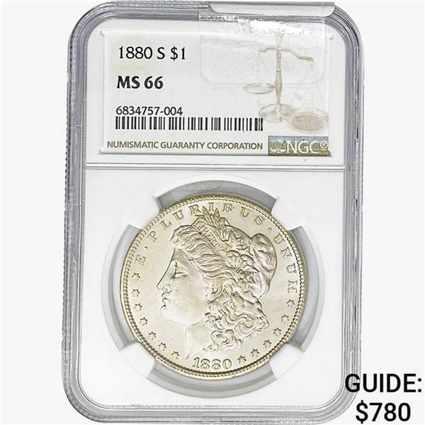 1880-S Morgan Silver Dollar NGC MS66