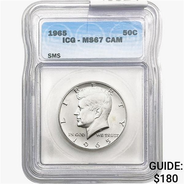 1965 Kennedy Half Dollar ICG MS67 CAM SMS