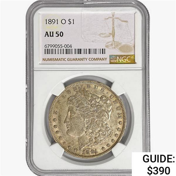 1891-O Morgan Silver Dollar NGC AU50