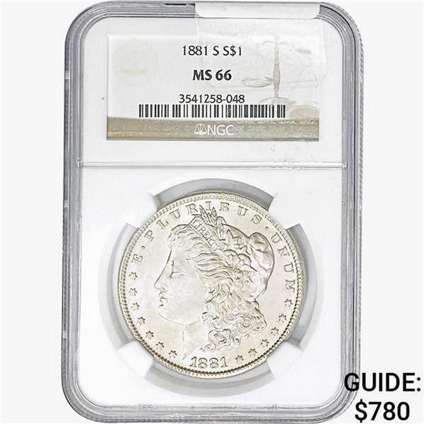 1881-S Morgan Silver Dollar NGC MS66