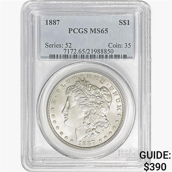 1887 Morgan Silver Dollar PCGS MS65