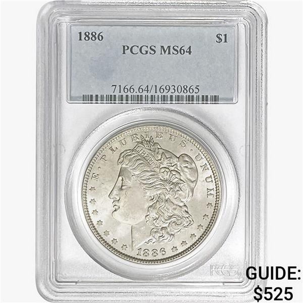 1886 Morgan Silver Dollar PCGS MS64
