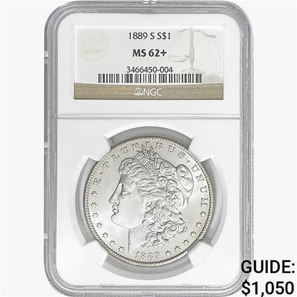 1889-S Morgan Silver Dollar NGC MS62+