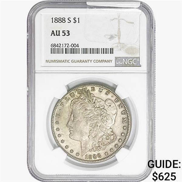 1888-S Morgan Silver Dollar NGC AU53