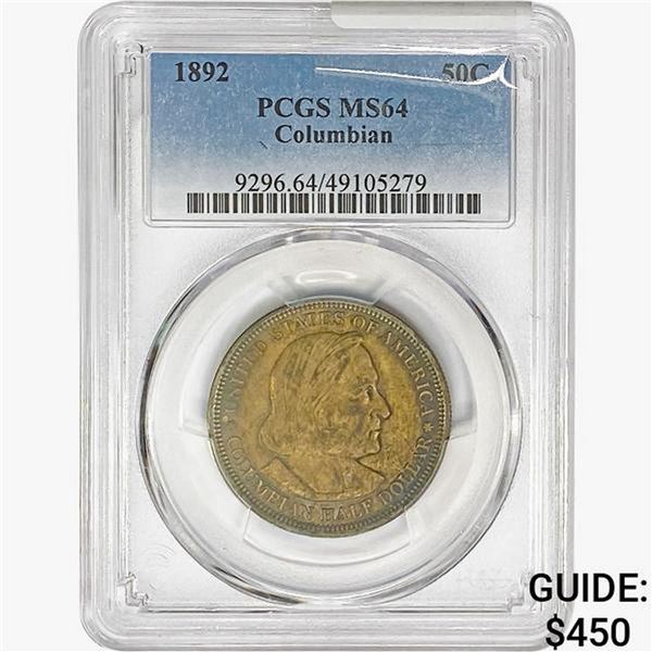 1892 Columbia Half Dollar PCGS MS64