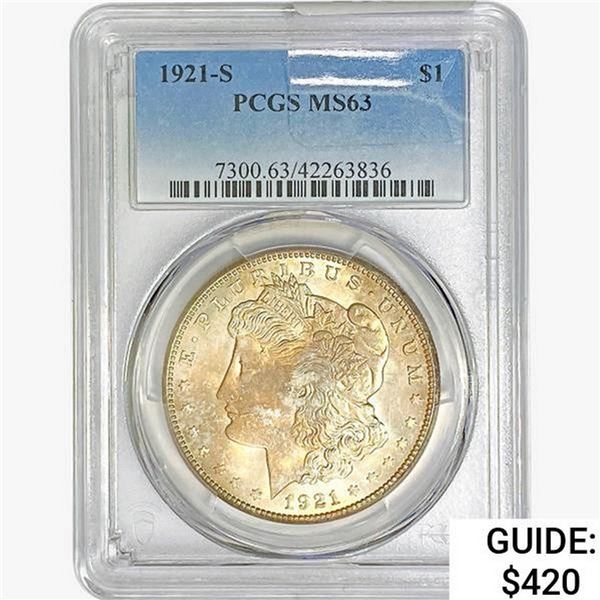 1921-S Morgan Silver Dollar PCGS MS63
