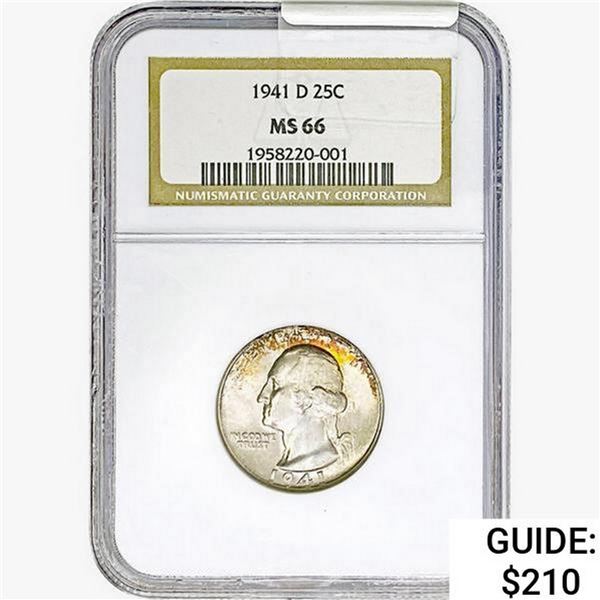 1941-D Washington Silver Quarter NGC MS66