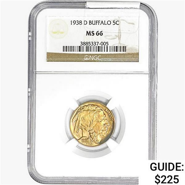 1938-D Buffalo Nickel NGC MS66