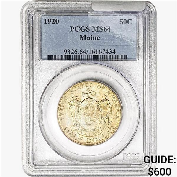 1920 Maine Half Dollar PCGS MS64