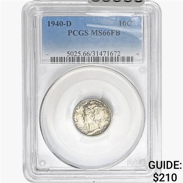 1940-D Mercury Silver Dime PCGS MS66 FB