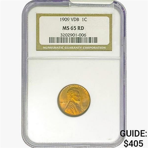 1909 VDB Wheat Cent NGC MS65 RD