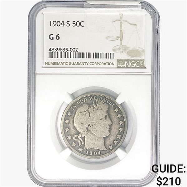 1904-S Barber Half Dollar NGC G6