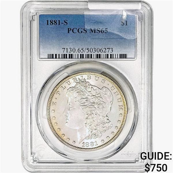 1881-S Morgan Silver Dollar PCGS MS65