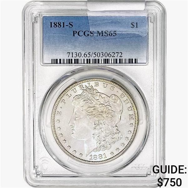 1881-S Morgan Silver Dollar PCGS MS65