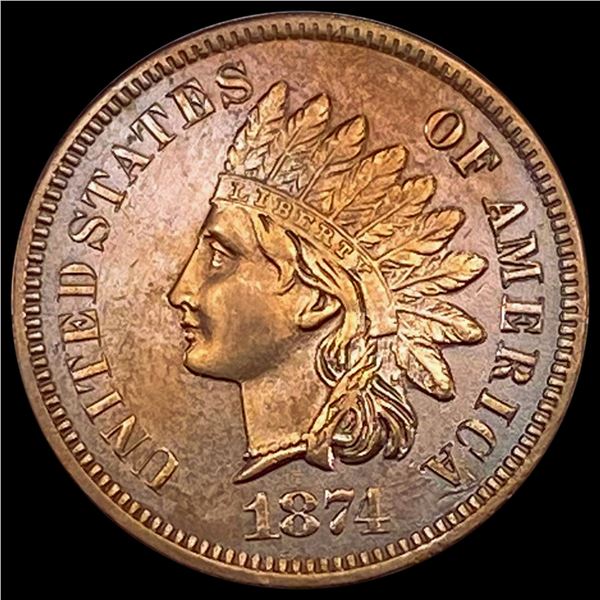 1874 RED Indian Head Cent UNCIRCULATED