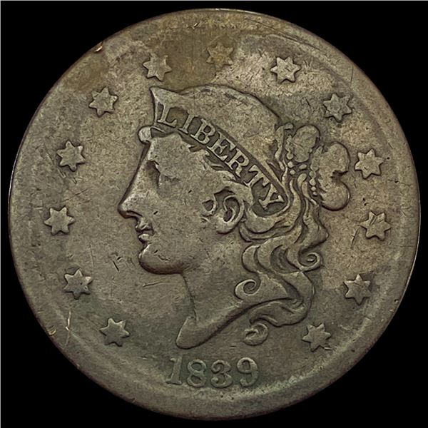 1839 Coronet Head Large Cent NICELY CIRCULATED