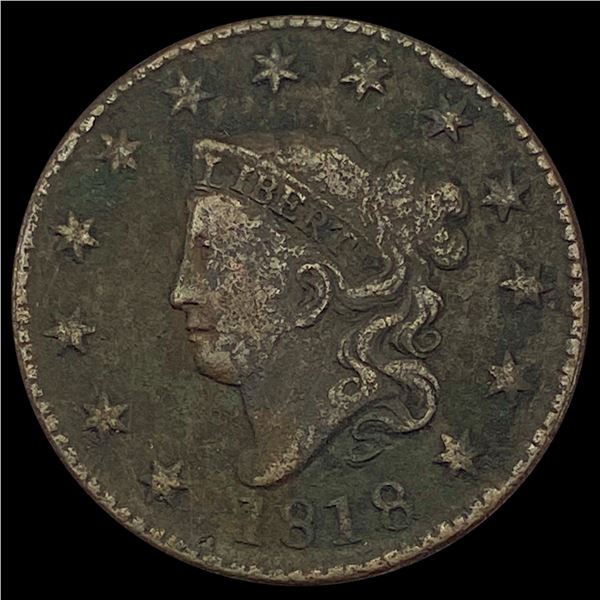 1818 Coronet Head Large Cent NICELY CIRCULATED