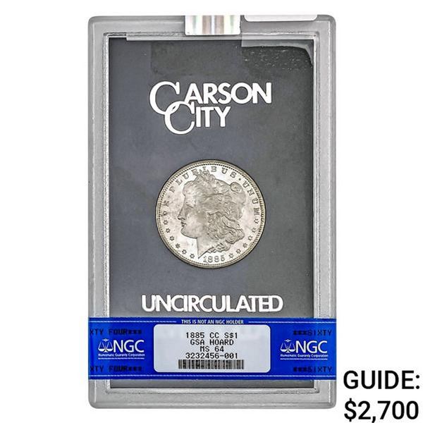 1885-CC Morgan Silver Dollar NGC MS64 GSA