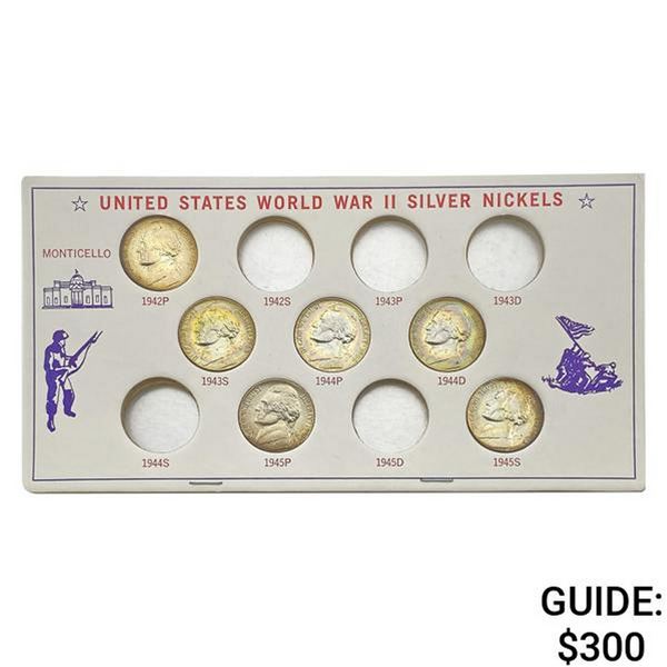 1942-1945 Gem BU Silver War Nickel Set [6 Coins]