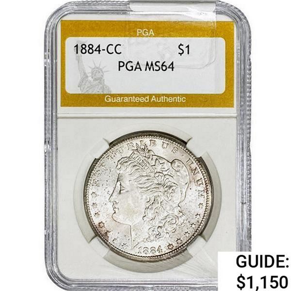 1884-CC Morgan Silver Dollar PGA MS64 Wheel