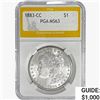 Image 1 : 1883-CC Morgan Silver Dollar PGA MS63