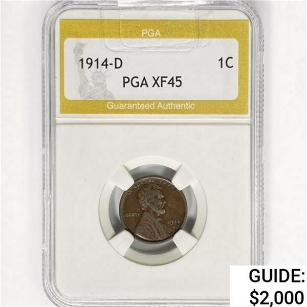 1914-D Wheat Cent PGA XF45